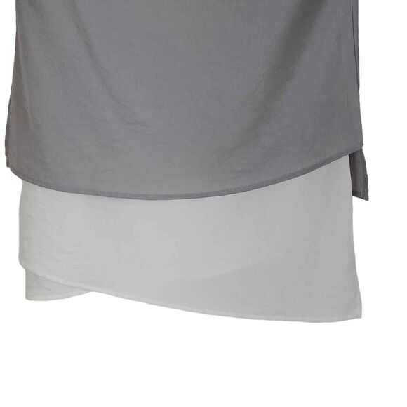 Linen Top Smocked Collar Blouse.  Neutral color. Size Medium - Picture 2 of 10